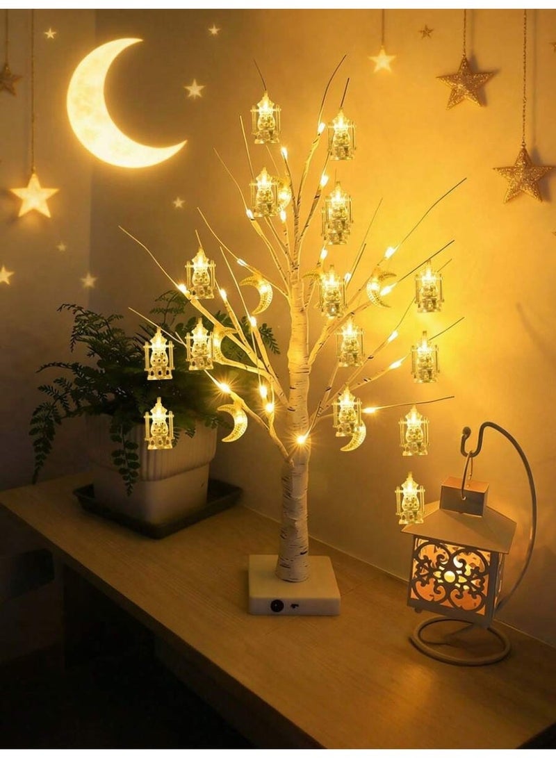 Ramadan Moon & Lantern LED Tree Light – Warm White Decor - Image 3